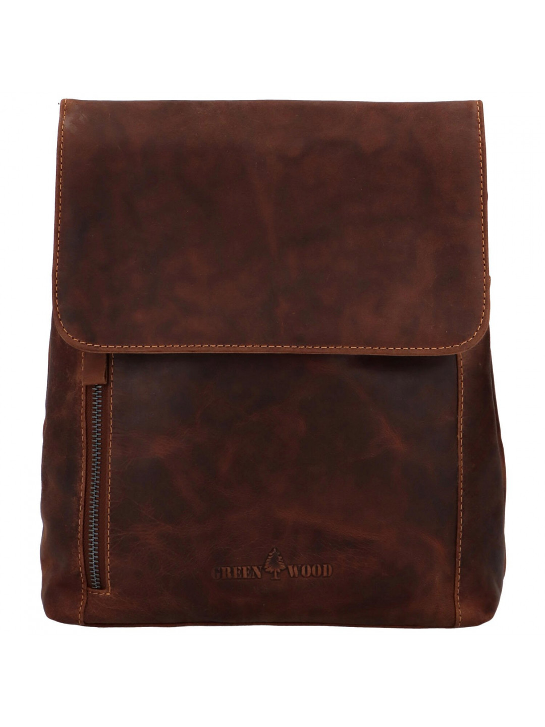 Dámský kožený batoh khaki – Greenwood Angie